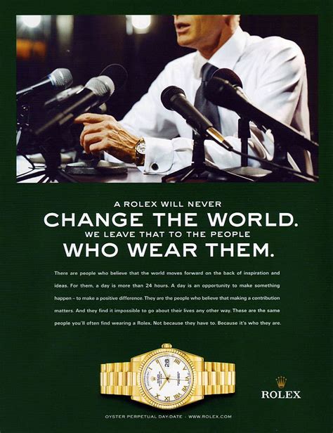 rolex ads change the wordl|Rolex commercials from the past.